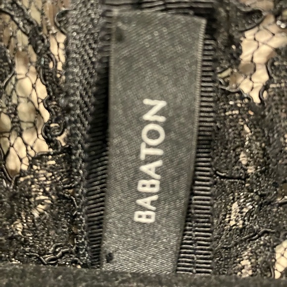 Babaton Aritzia Tobias Black Eyelash Lace V-Neck Sheath Mini Dress Size 4‎ - Picture 9 of 15